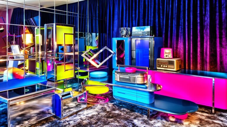 80s retro chrome style