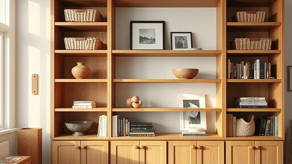 balanced layered shelving design