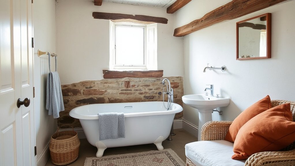bright cozy bathroom essentials