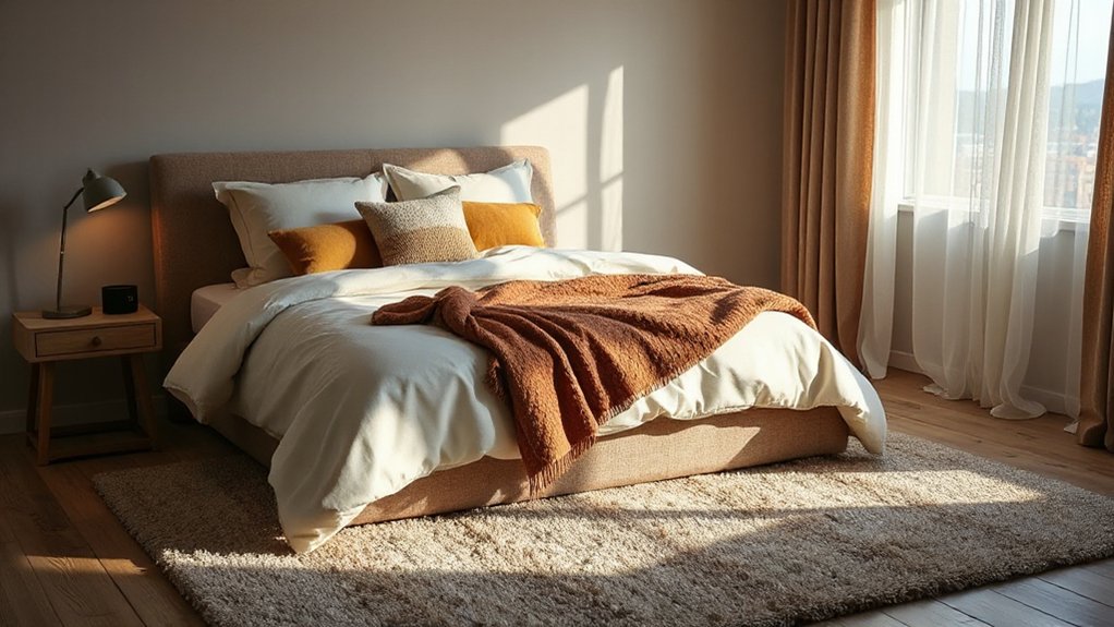 cozy balanced tactile bedroom