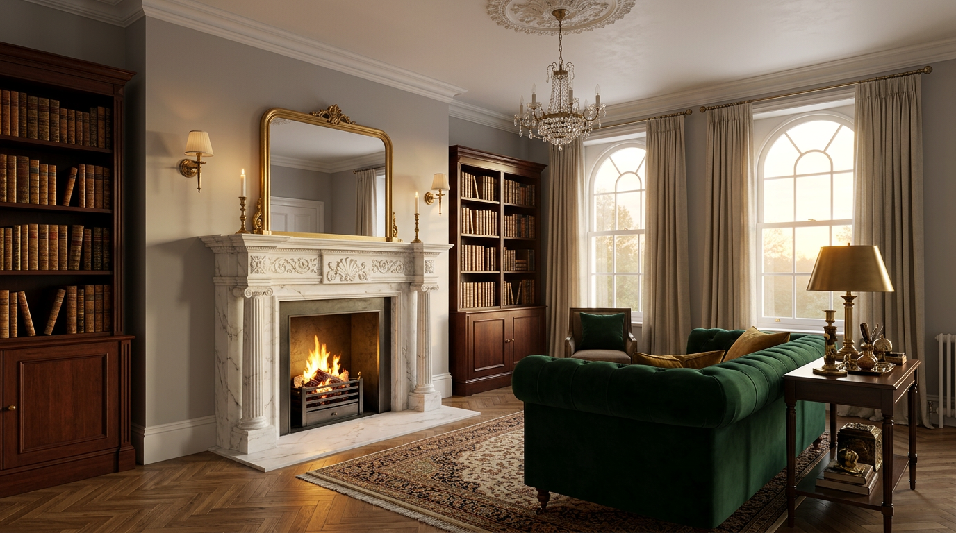 marble Antique Fireplace Mantel